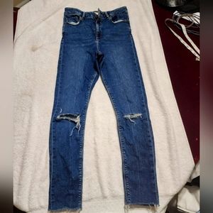 Asos Denim blue jeans 👖stretchy Re posh the knee skits are big worm